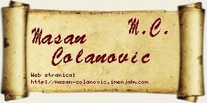 Mašan Čolanović vizit kartica